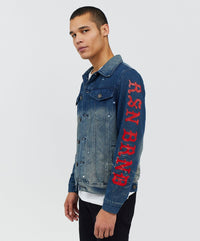 Thumbnail for Indigo Fire Denim Jacket - Blue