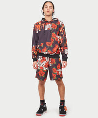 Thumbnail for Fire Hoodie Shorts Set
