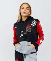 Thumbnail for Princeton Women's Graphic Pull-Over Long Sleeve Hoodie - Black