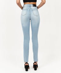 Thumbnail for Abigail Women's Distressed High-Waist Super Skinny Jeans - Blue
