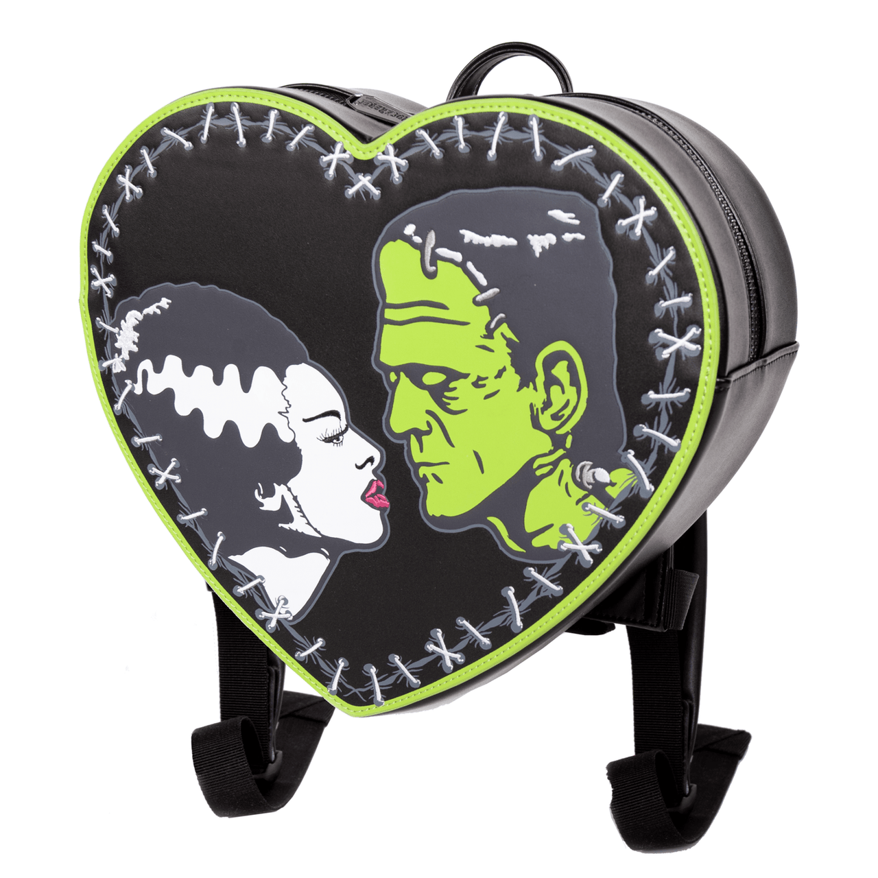 Bride And Frankenstein Stitch Heart Backpack