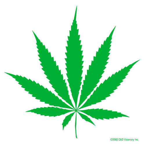 Pot Leaf 4.5"x4.5" Clear Sticker - 6 pc prepack