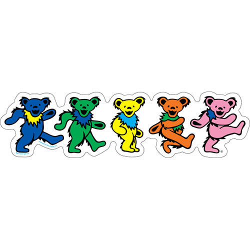 Grateful Dead Dancing Bears 8"x2" Sticker - 6 pc prepack