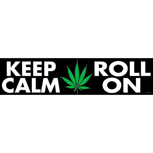 Keep Calm Roll On 9"x2" Sticker - 6 pc prepack