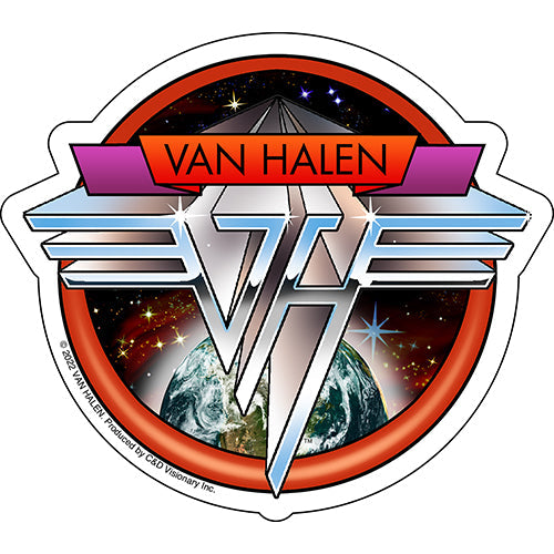 Van Halen Space Logo 4.4"x5" Sticker - 6 pc prepack