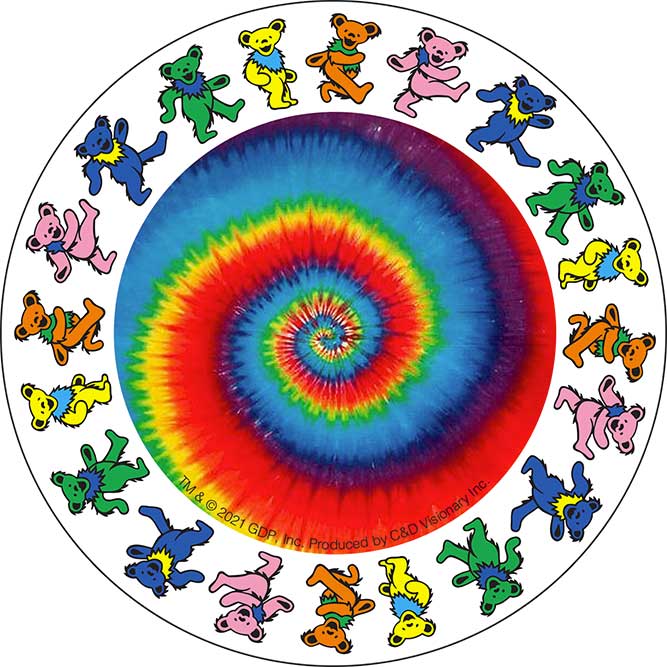 Grateful Dead Spiral Dancing Bears 3.5" Sticker - 6 pc prepack
