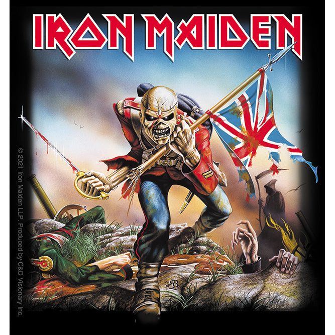 Iron Maiden British Flag 4"x4.25" Sticker - 6 pc prepack