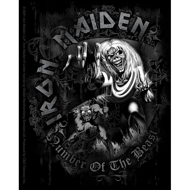Iron Maiden Number of the Beast BW 4"x5" Sticker - 6 pc prepack