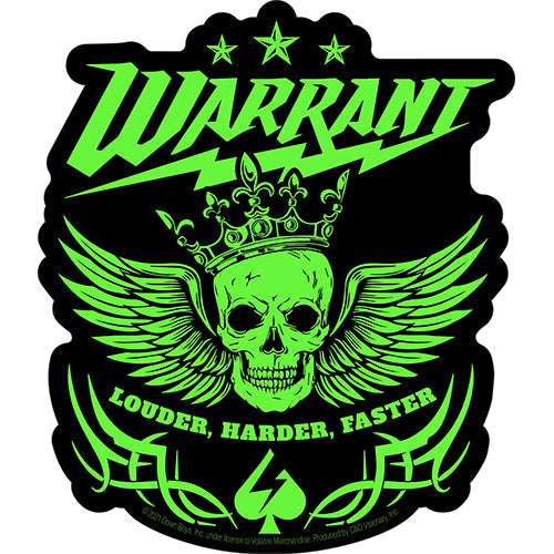 Warrant Green Skull 4.3"x5" Sticker - 6 pc prepack