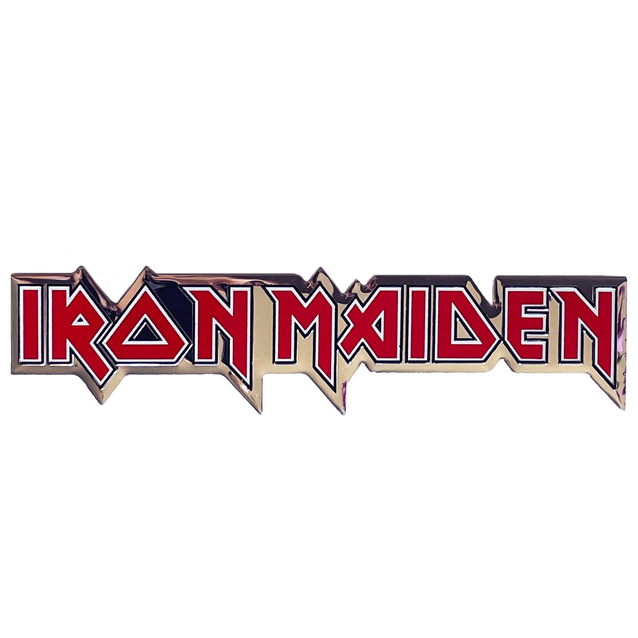 Iron Maiden Logo 6"x1.5" Metal Sticker - 6 pc prepack
