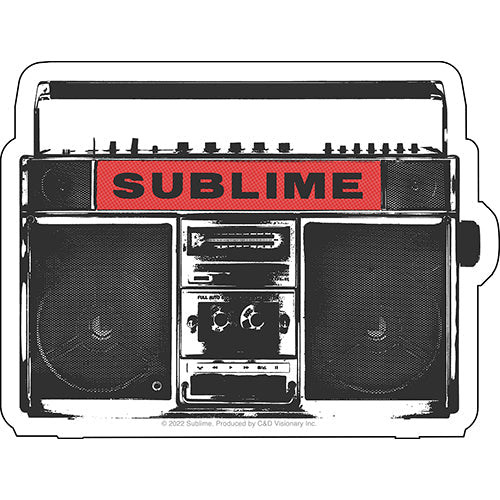 Sublime Boom Box 3.8"x5" Sticker - 6 pc prepack