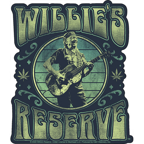 Willie's Reserve Guitar 4.1"x5" Sticker - 6 pc prepack
