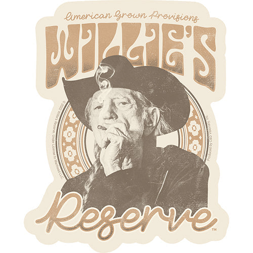Willie's Reserve Tokin' 4"x5" Sticker - 6 pc prepack