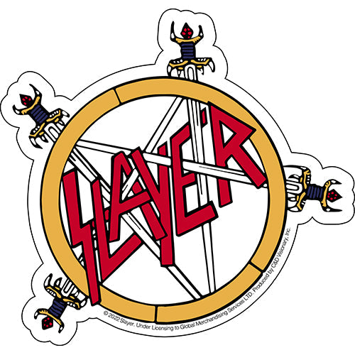 Slayer Pentagram 5"x5.25" Sticker - 6 pc prepack