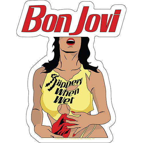 Bon Jovi Slippery When Wet 4.25"x5.5" Sticker - 6 pc prepack