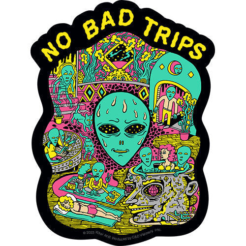 Killer Acid No Bad Trips Full 3.7"x5" Sticker - 6 pc prepack