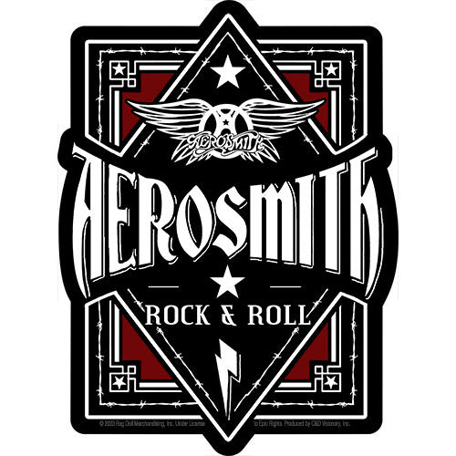 Aerosmith Rock  Roll 4.2"x5.5" Sticker - 6 pc prepack
