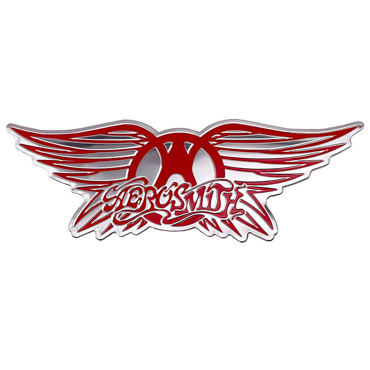 Aerosmith Wings Logo 4.75"x1.5" Metal Sticker - 6 pc prepack