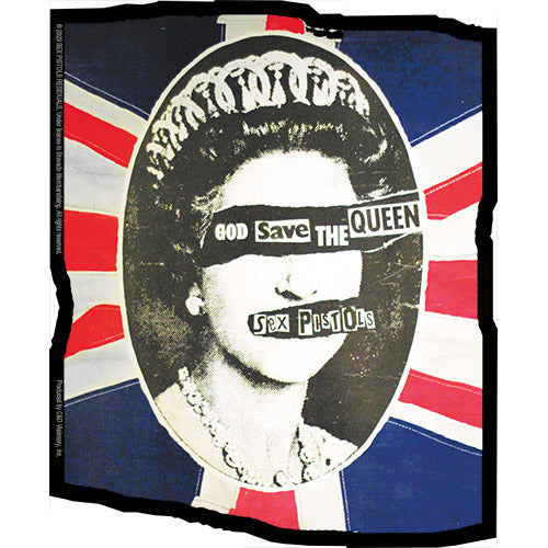 Sex Pistols UK Flag Queen 4.1"x5" Sticker - 6 pc prepack