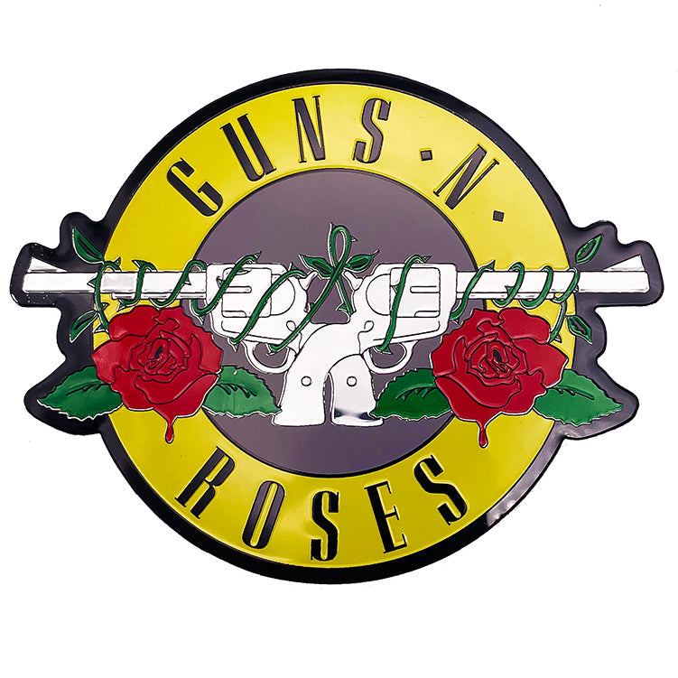 Guns N Roses Bullet 3.8"x3" Metal Sticker - 6 pc prepack