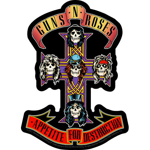 Guns N Roses Cross 4"x5.5" Sticker - 6 pc prepack
