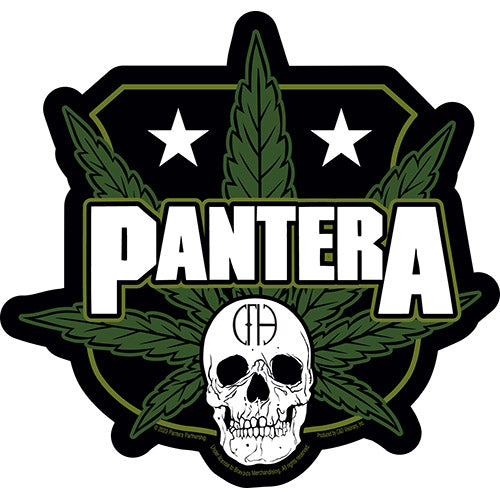 Pantera Cannabis Skull 5.25"x5" Sticker - 6 pc prepack