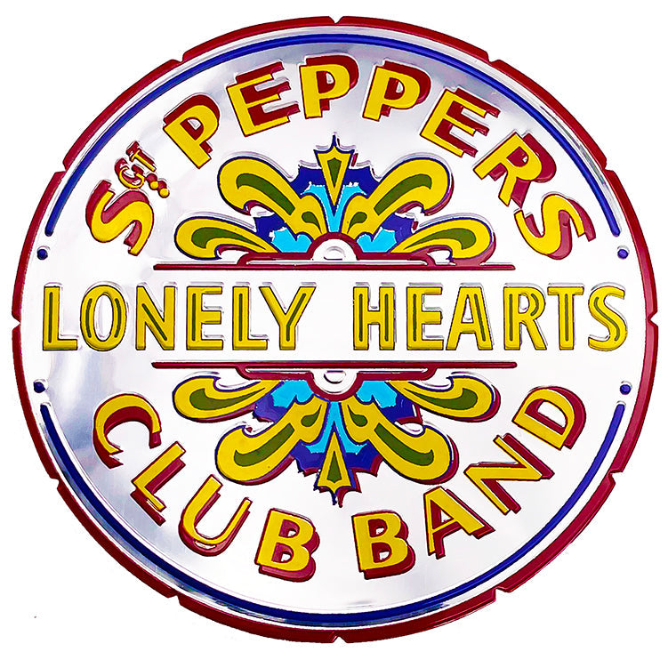 The Beatles Sgt Pepper Logo 3" Metal Sticker - 6 pc prepack