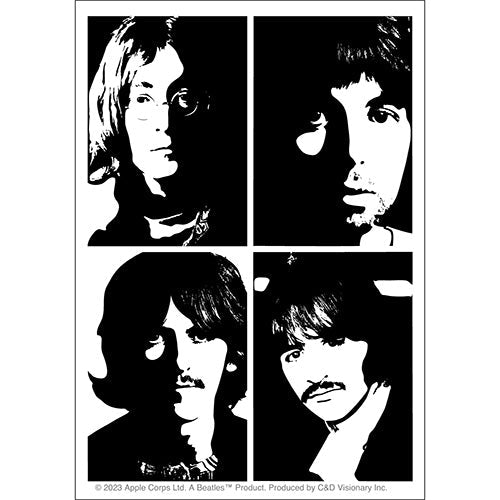The Beatles Stencil Portraits 3.5"x5" Sticker - 6 pc prepack