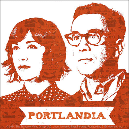 Portlandia Stencil Portrait 4"x4" Sticker - 6 pc prepack