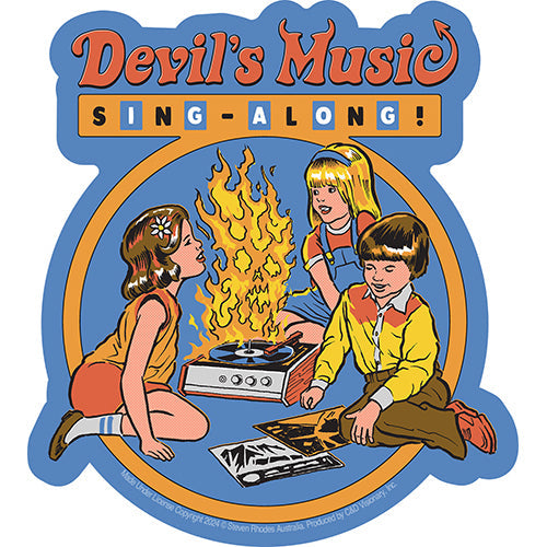 Steven Rhodes Devil's Music 4.4"x4.9" Sticker - 6 pc prepack