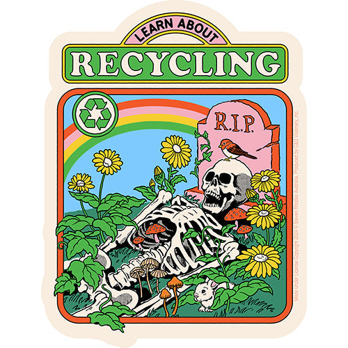 Steven Rhodes Recycling 3.8"x5" Sticker - 6 pc prepack