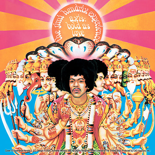 Jimi Hendrix Bold As Love 4"x4" Sticker - 6 pc prepack