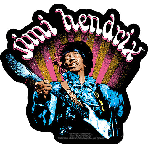 Jimi Hendrix Rays 4.6"x5" Sticker - 6 pc prepack