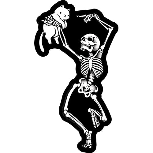 Tobe Fonseca Skeleton With Cat 3.35"x6.1" Sticker - 6 pc prepack