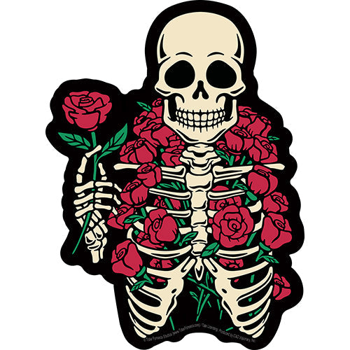 Tobe Fonseca Rose Skeleton 4.1"x5.5" Sticker - 6 pc prepack