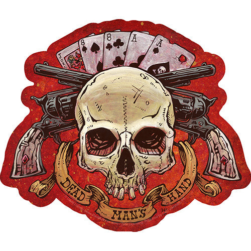 David Lozeau Dead Man's Hand 5.3"x4.5" Sticker - 6 pc prepack