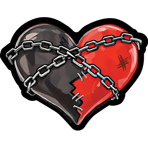 Ivy Dolamore Chained Heart 3.8" x 5" Sticker - 6 pc prepack