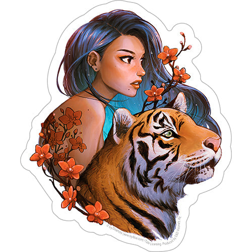 Ivy Dolamore Water Tiger 4.2"x5" Sticker - 6 pc prepack