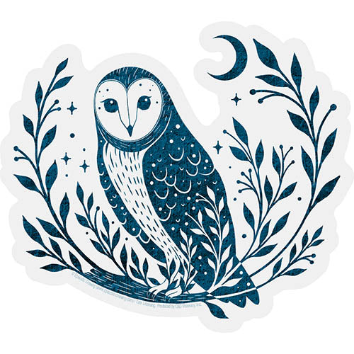 Episodic Drawing Owl Moon 5"x4.4" Sticker - 6 pc prepack