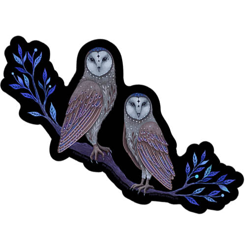 Episodic Drawing Moonlight Owls 6.5"x3" Sticker - 6 pc prepack