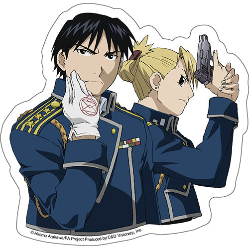 Fullmetal Alchemist Brotherhood Mustang  Hawkeye 4.9"x5" Sticker - 6 pc prepack