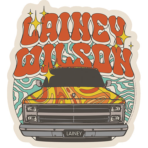 Lainey Wilson Groovy Truck 4.5"x5" Sticker - 6 pc prepack
