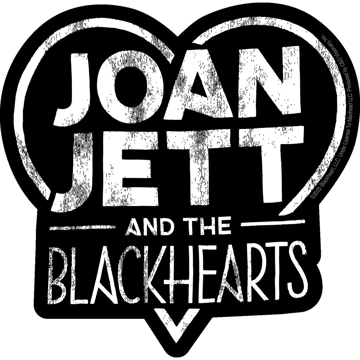 Joan Jett  the Blackhearts Logo 4.9"x5" Sticker - 6 pc prepack