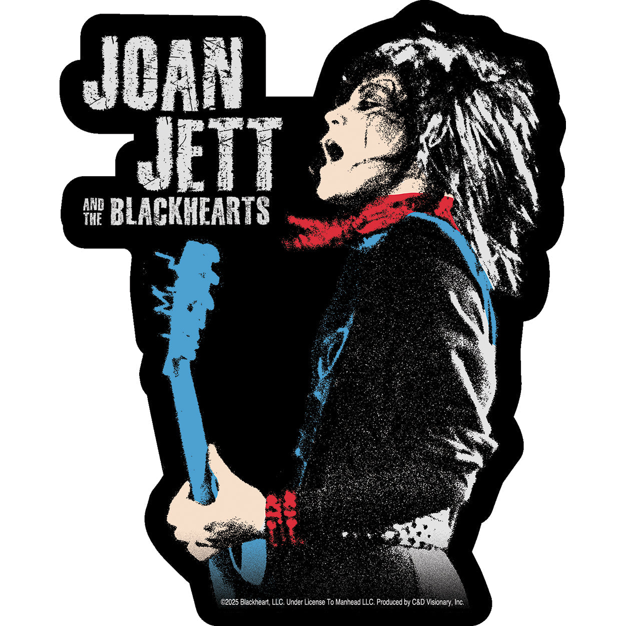 Joan Jett  the Blackhearts Stencil 4.4"x5.4" Sticker - 6 pc prepack