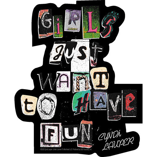 Cyndi Lauper Girls Wanna Have Fun 4"x5" Sticker - 6 pc prepack
