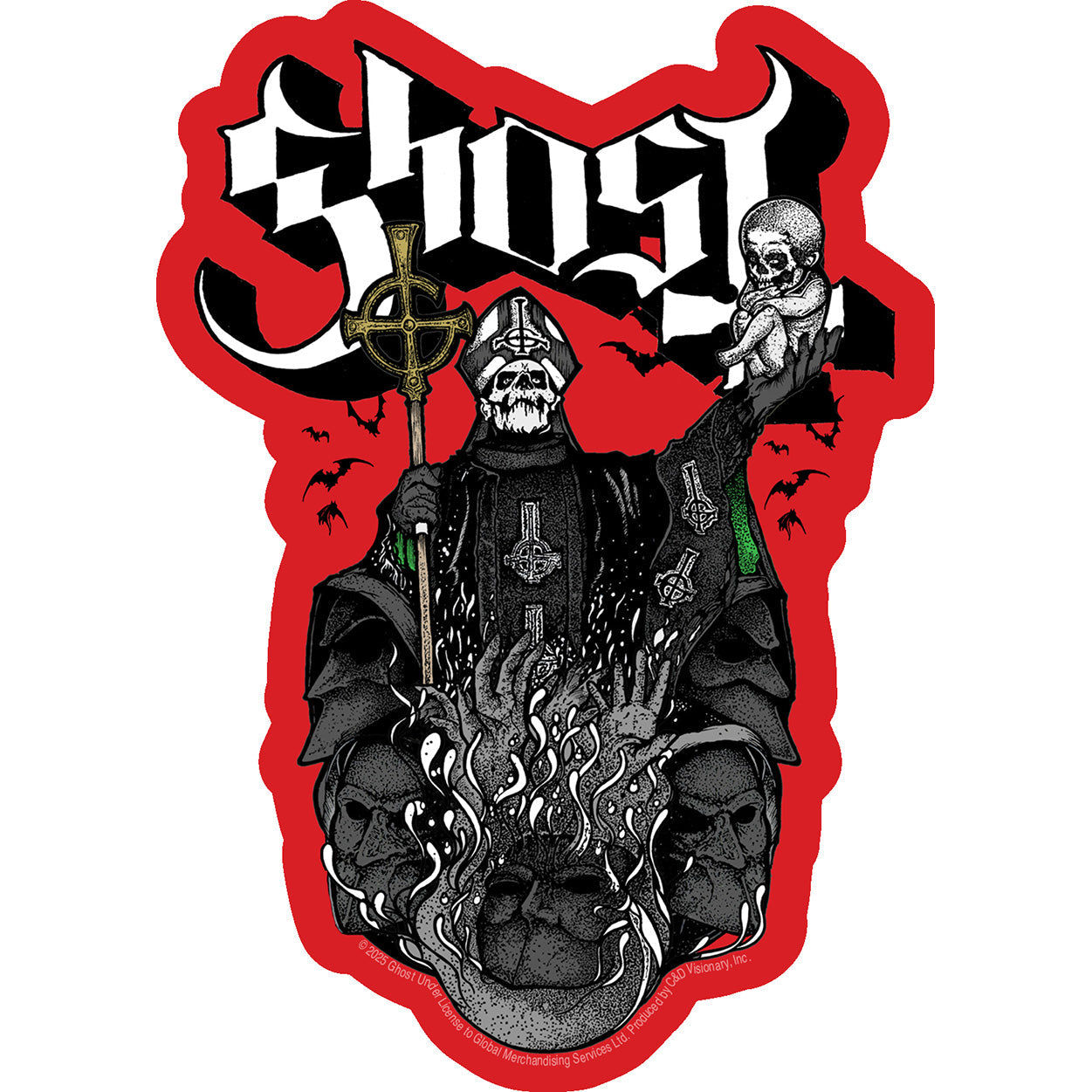 Ghost Chalice 3.9"x5.5" Sticker - 6 pc prepack