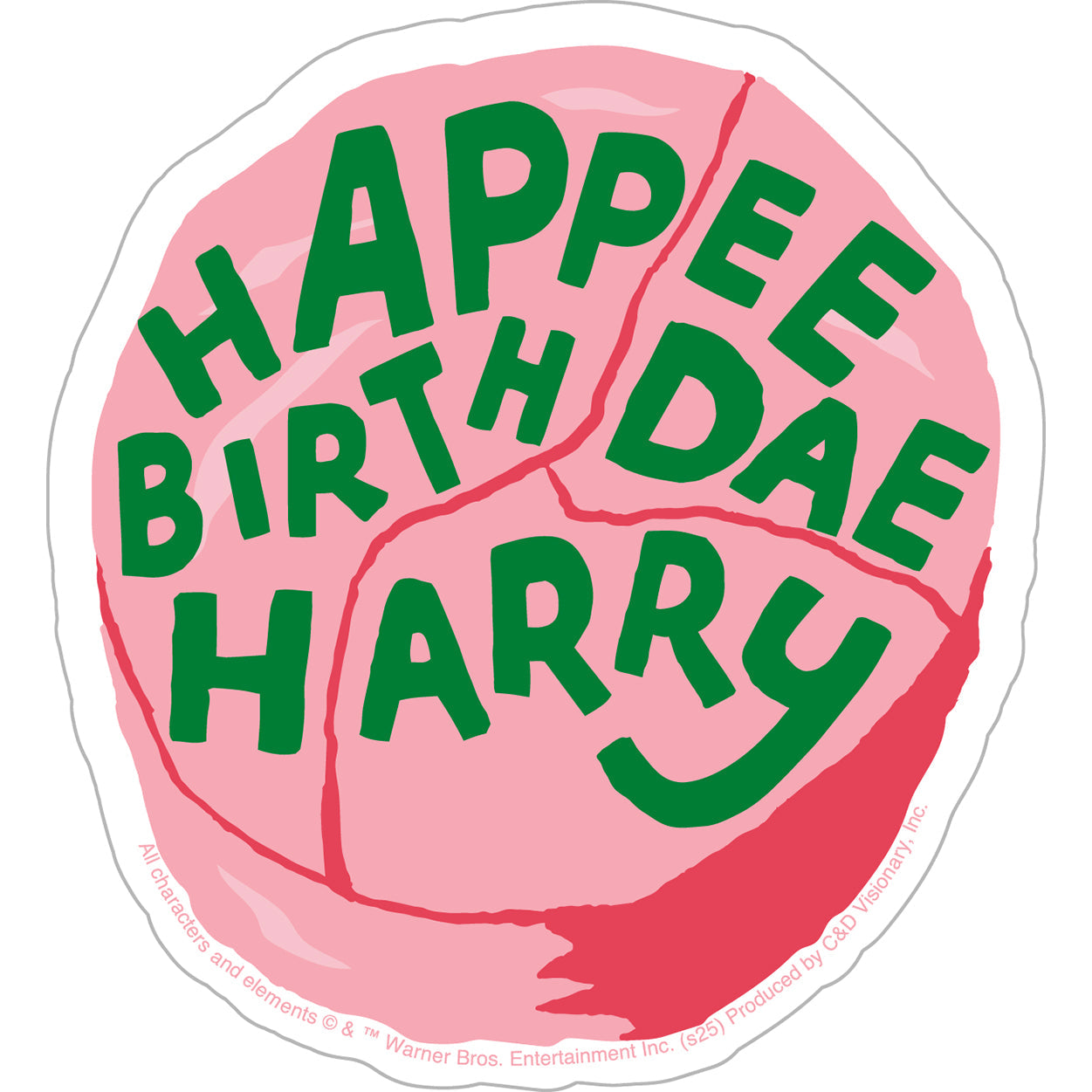 Harry Potter Birthdae Cake 4.2"x4.5" Sticker - 6 pc prepack