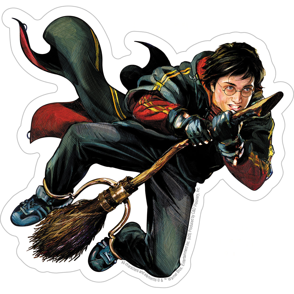 Harry Potter Harry Flying 5.3"x5.5" Sticker - 6 pc prepack