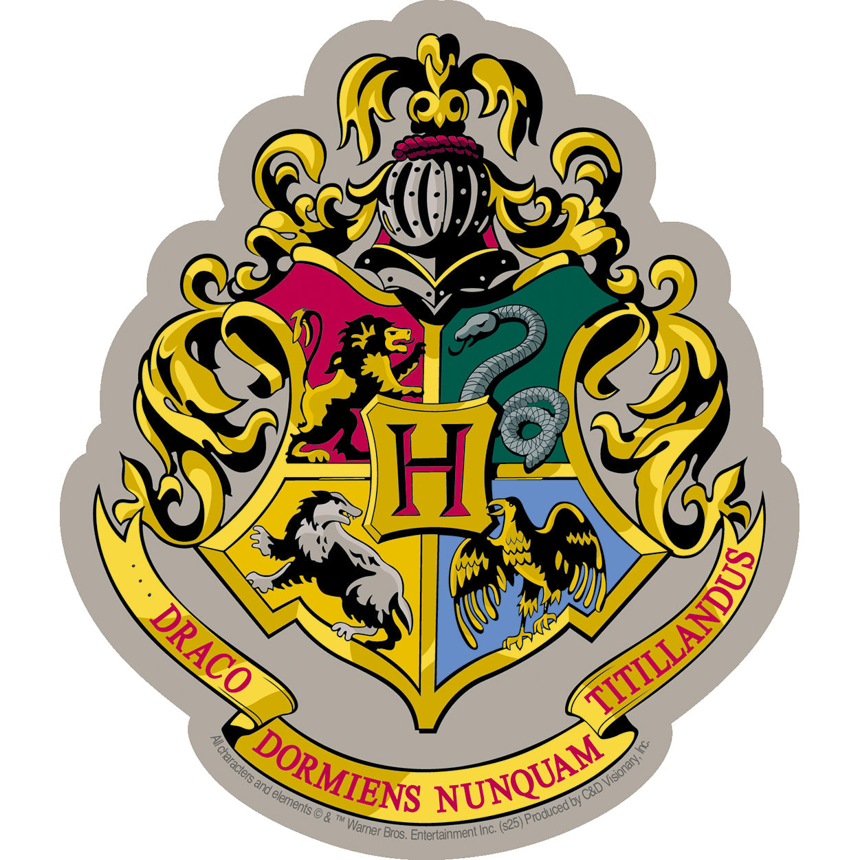 Harry Potter Hogwarts Crest 4.3"x5" Sticker - 6 pc prepack
