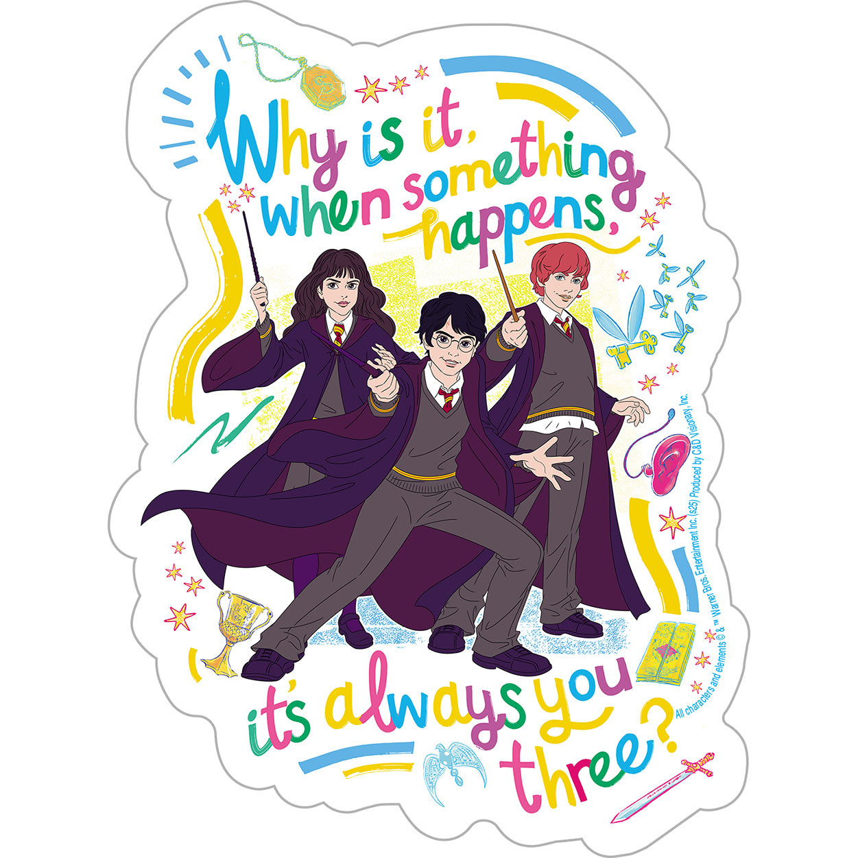 Harry Potter You Three 3.75"x5" Sticker - 6 pc prepack